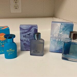 Lot of 3 Hollister Mens Colognes Free Wave, Wave, Feelin Free